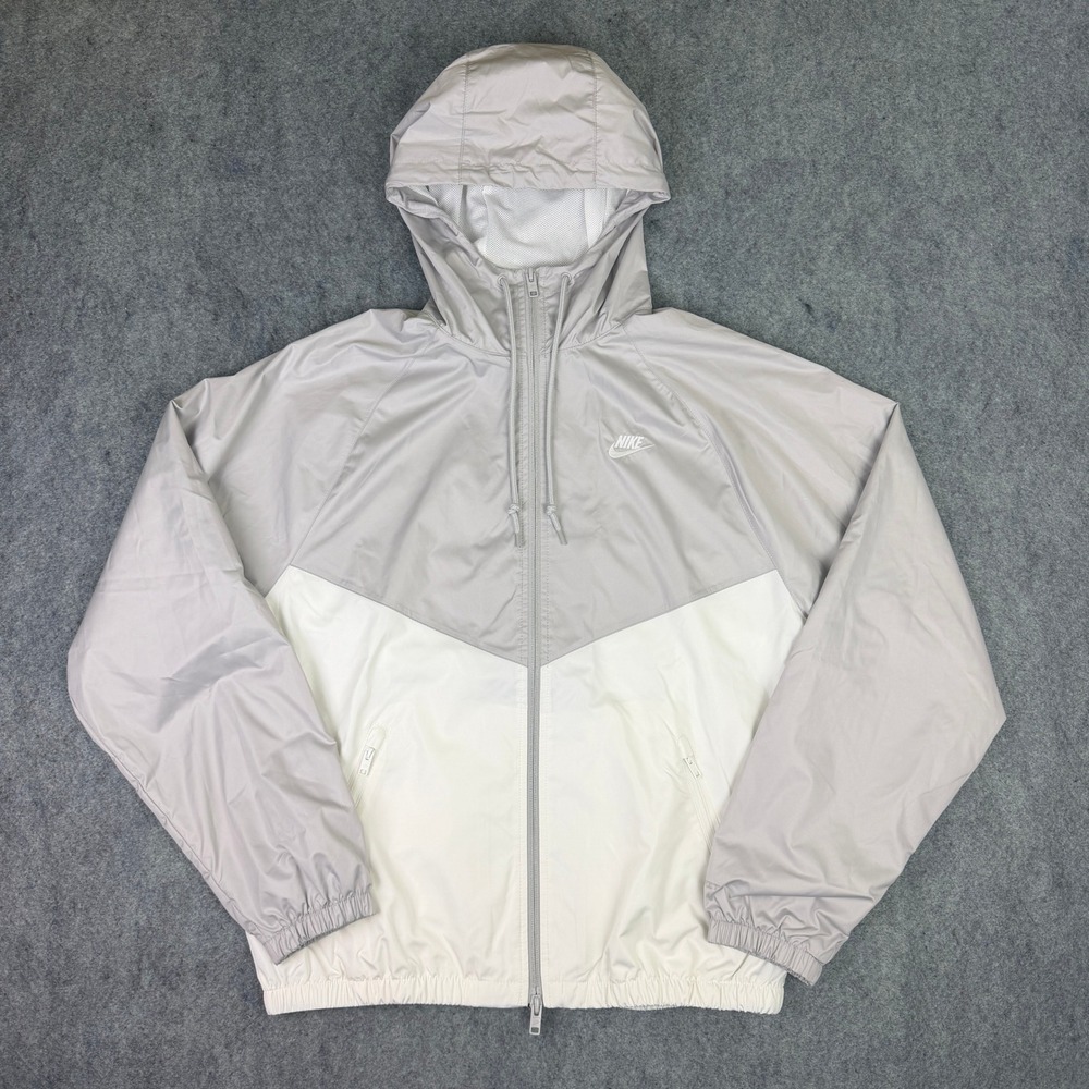 Nike Mens Storm-FIT Windrunner Jacket Grey White Hooded HV8369-012 Size S